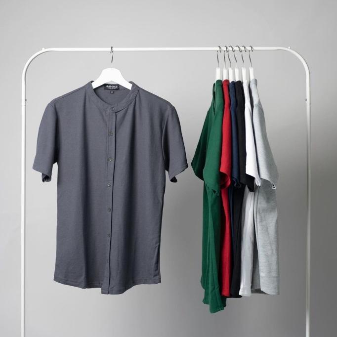 Kemeja Shanghai Polos Lengan Pendek / Kemeja Pria Zora Q9 Acara Koko