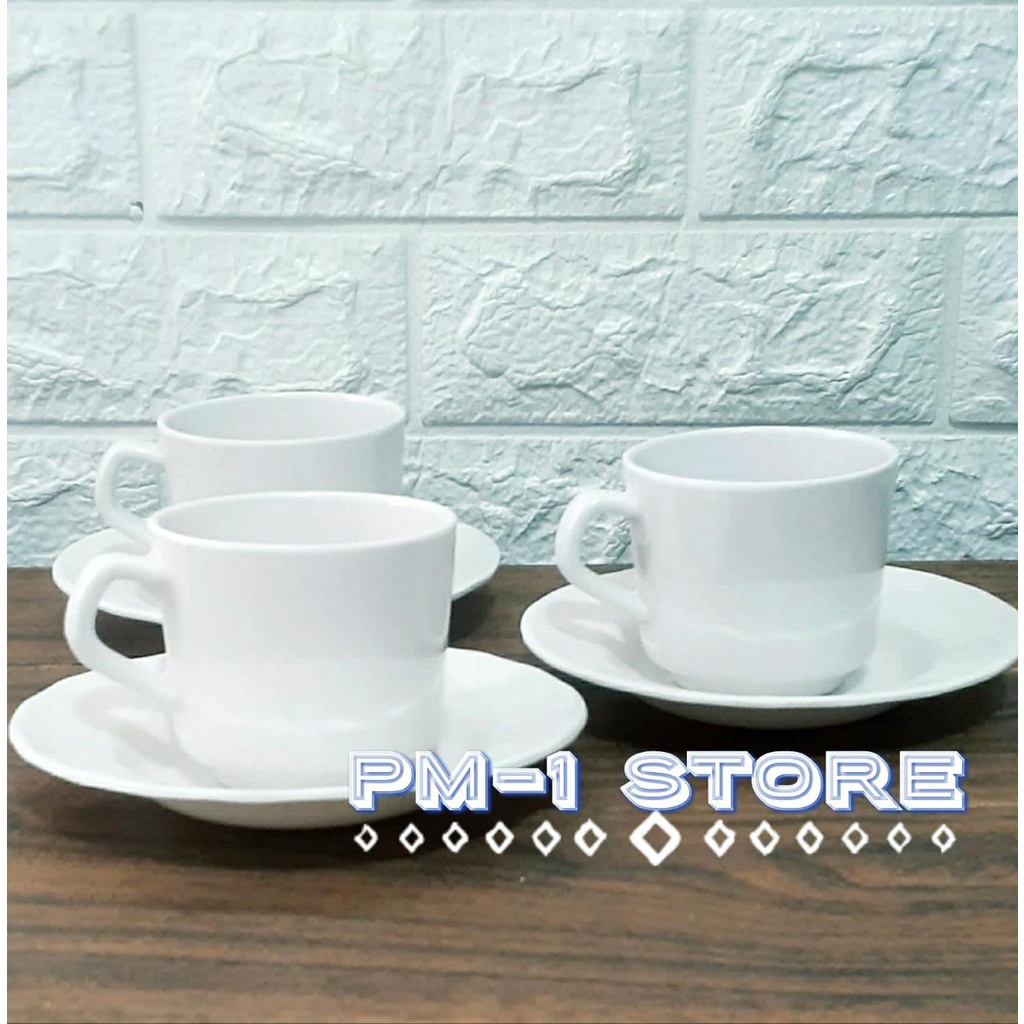 unica set cangkir + tatakan melamin