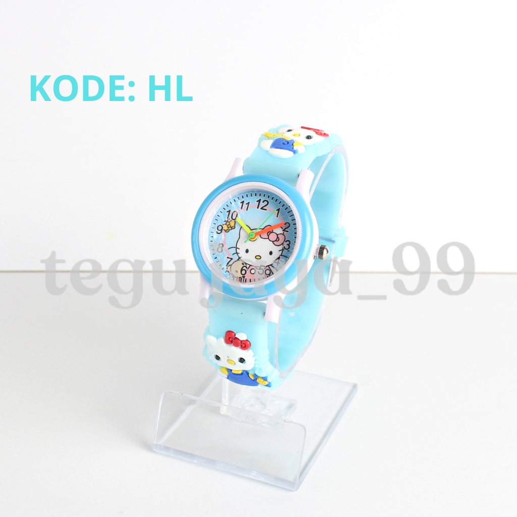 HL JAM TANGAN FASHION ANAK PEREMPUAN MINI TIMBUL KARAKTER KARTUN TE0101 GROSIR MURAH