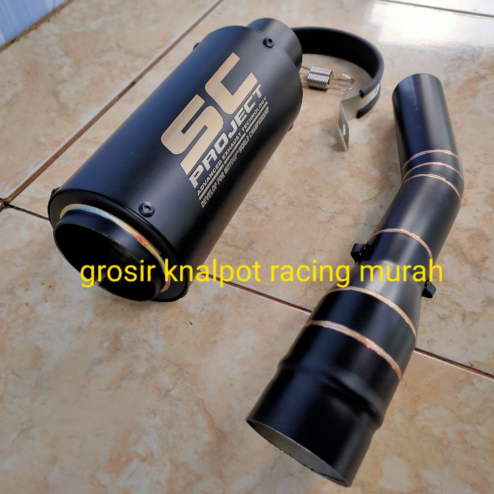 KNALPOT RACING SC PROJECT BLACK DOP PLUS SLIP ON NEW CB150R / CBR150R FACELIFT. KNALPOT SC PROJECT