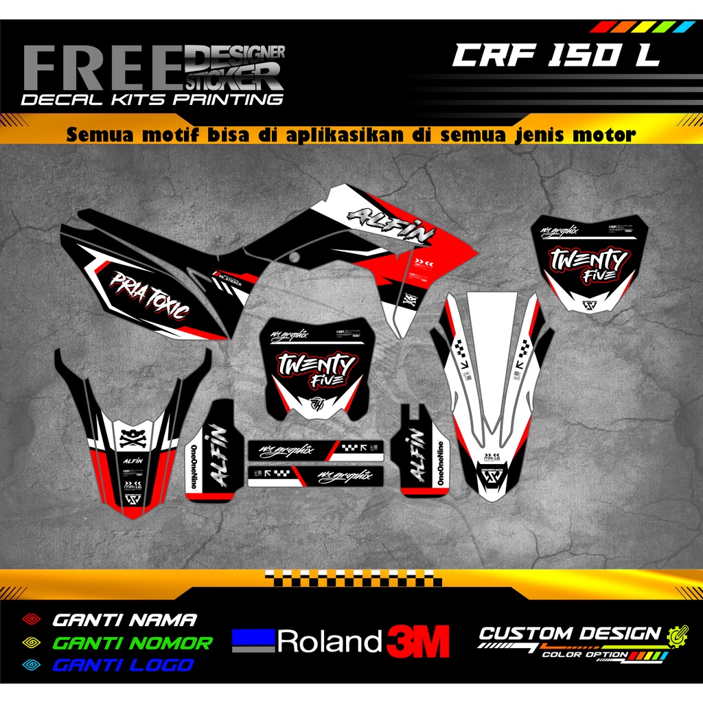 DECAL STICKER CRF 150 250 450 CUSTOM SUKA SUKA