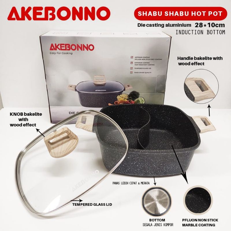 AKEBONNO SHABU SHABU HOT POT PANCI 28 x 10CM DIE CASTING ALUMUNIUM
