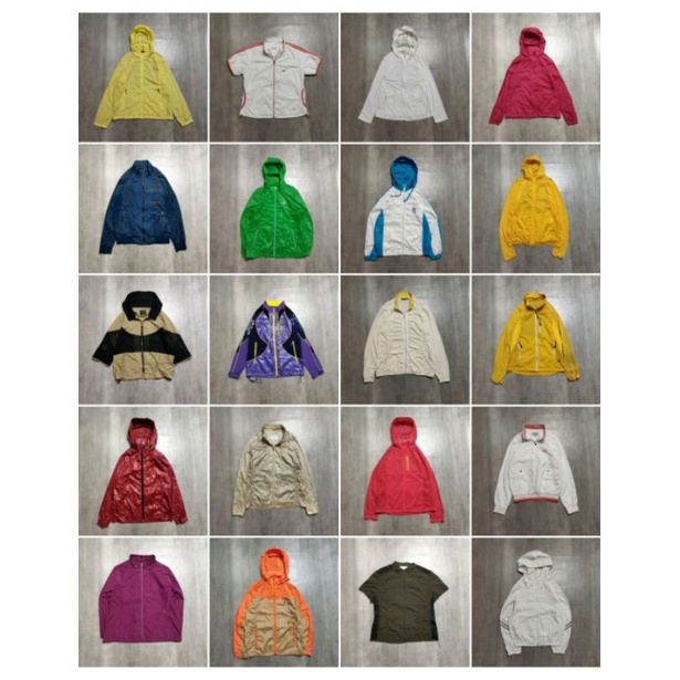 jaket running olahraga parasut tipis anti angin second brand outdoor