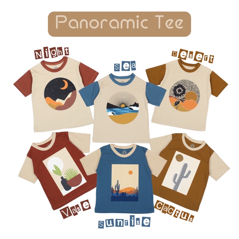 PANORAMIC TEE -  Promo 10.10 Anak Sablon Pemandangan Baju Bayi Premium Kids Cewek Cowok Laki Perempuan 1-6 Th