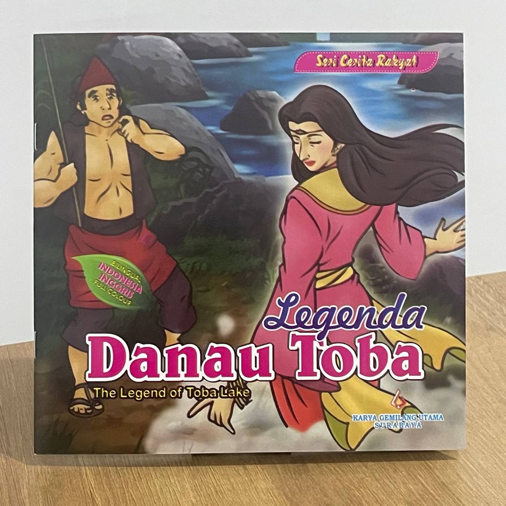BUKU Dongeng Anak Cerita Rakyat FULL COLOUR Bergambar 24 Hal Bilingual Indonesia Inggris - Legenda Danau Toba