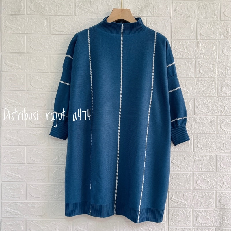 NOONA OVERSIZE TOP KNIT ATASAN RAJUT WANITA STIRIPPE