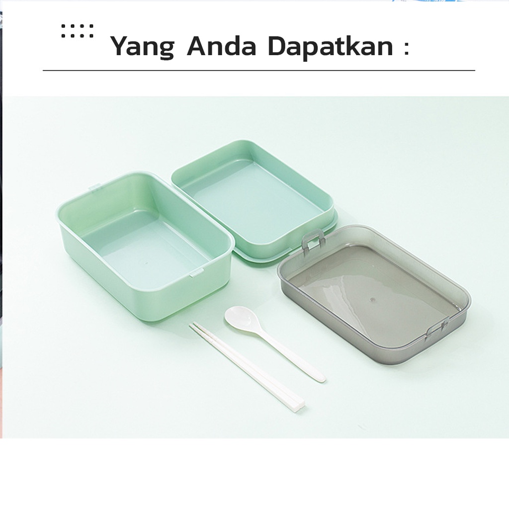 Lunch box Kotak Bekal Tingkat Sekat Multifungsi Microwavable | 2 Warna Lunch Box
