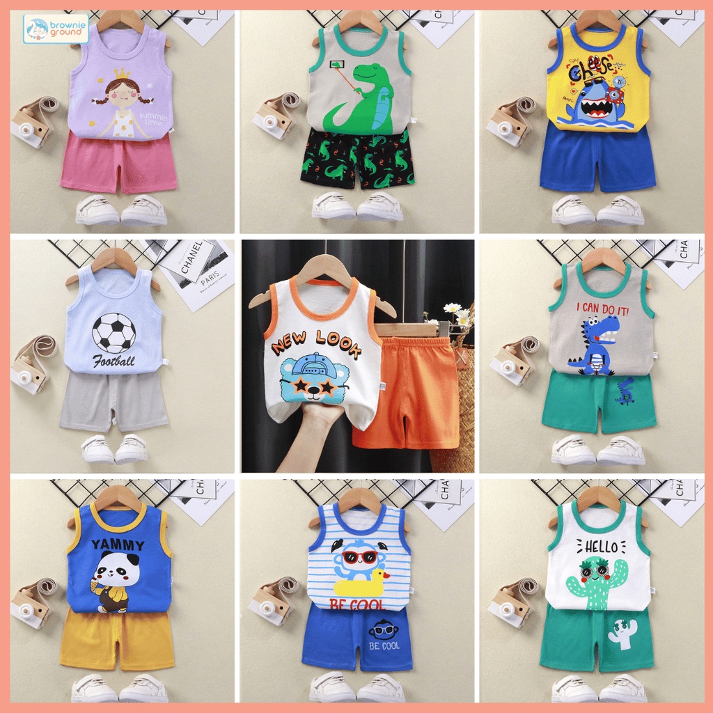 baju bayi baju anak termurah setelan anak import lengan pendek baju 1 set anak bayi