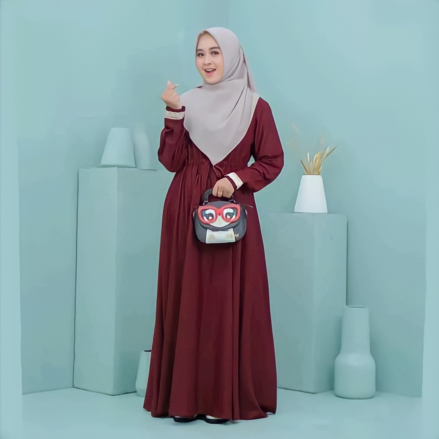 Gamis Katun Toyobo Premium Polos Muslimah Dewasa Terbaru Lengan Renda Busui Jumbo