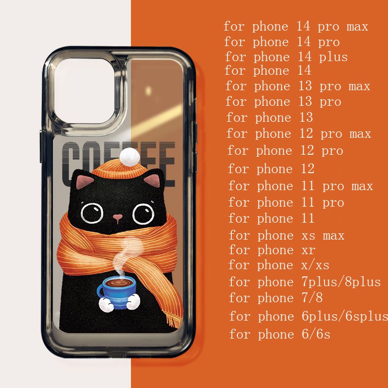 IPHONE Syal Cat Soft Phone Case Kompatibel Untuk Iphone14 13 12 11 Pro XS Max X XR 78 6 6S Plus Casing Transparan Shockproof TPU Cover