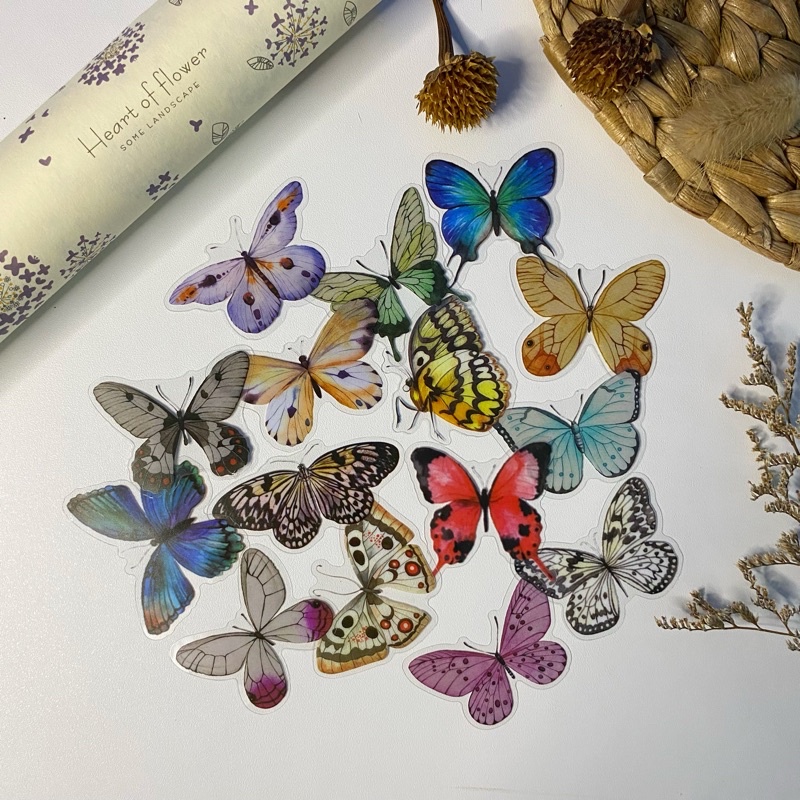 

Sticker butterfly bahan PVC journal scrapbooking tumbler