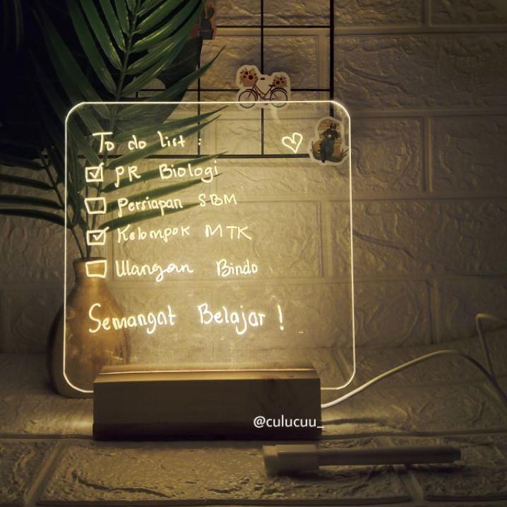 

(T4)Q㊚) ACRYLIC NOTE BOARD LED | PAPAN PLANNER ACRYLIC | PAPAN TULIS LED | ACRYLIC LAMP | KADO UNIK pasti dikirim