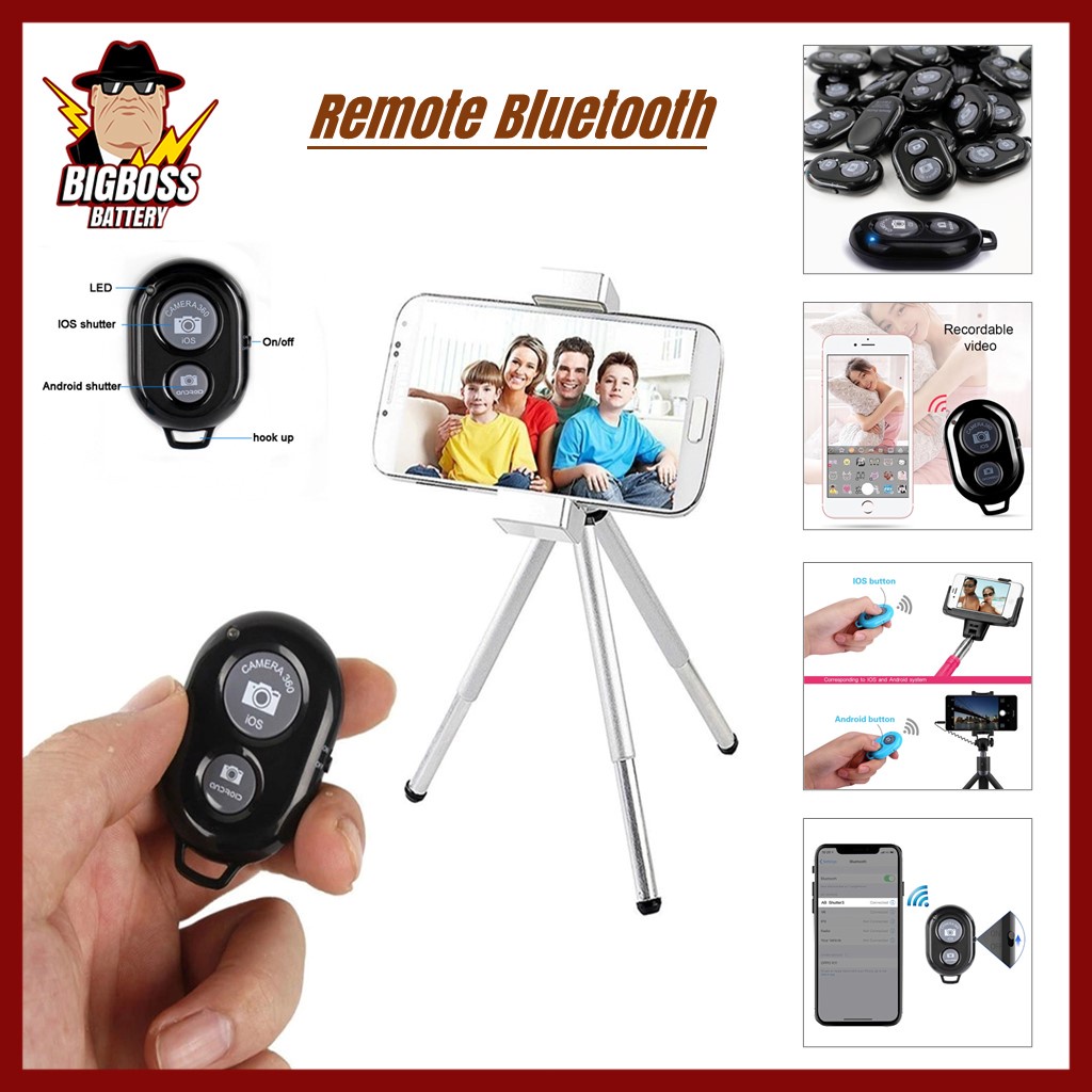 Tomsis Bluetooth Remote Control Selfie Tombol Remot Blutut Shutter Wireless Camera Phone For IOS Android