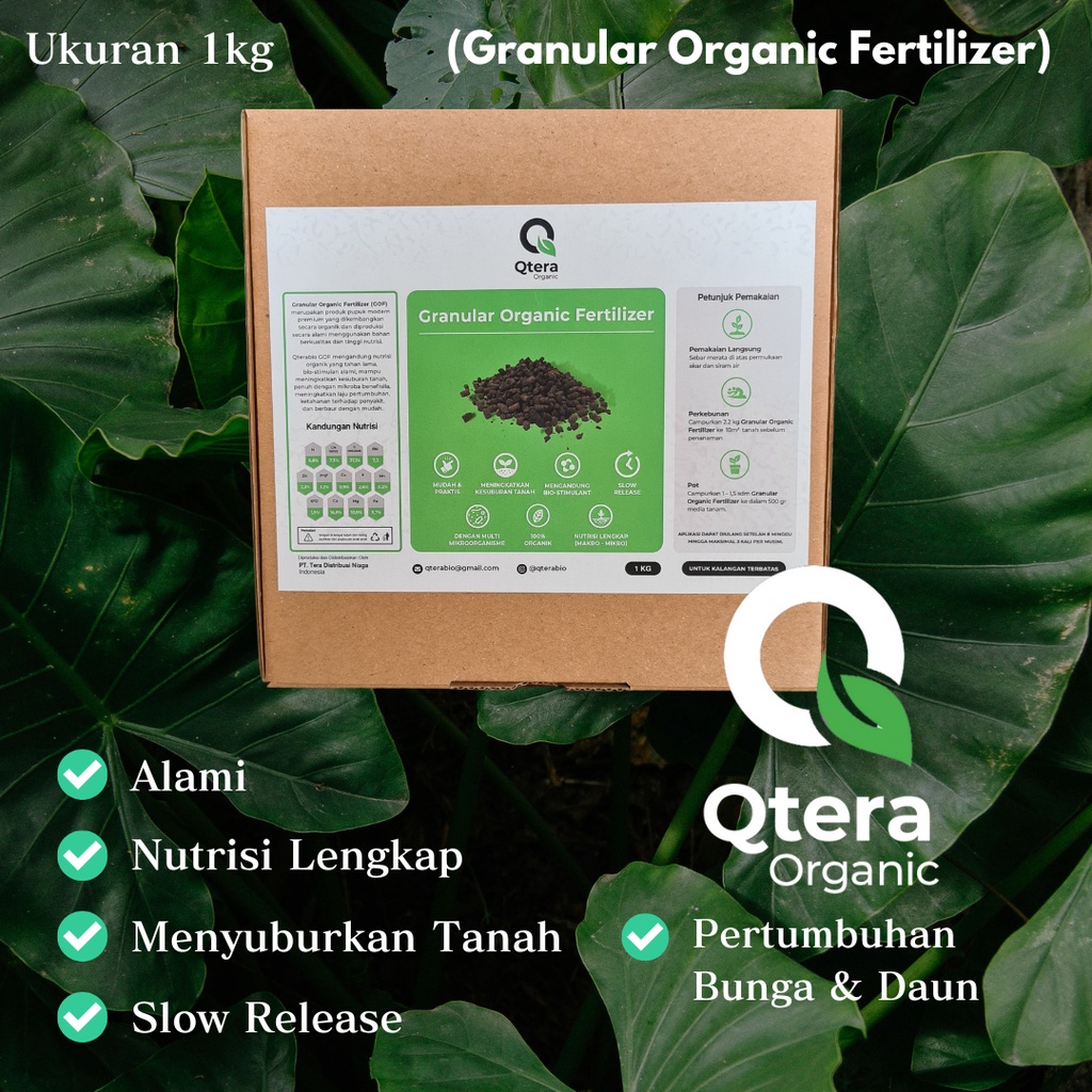 QTERA Granular Organic Fertilizer Pupuk Organik Tanaman Hias NPK 1Kg