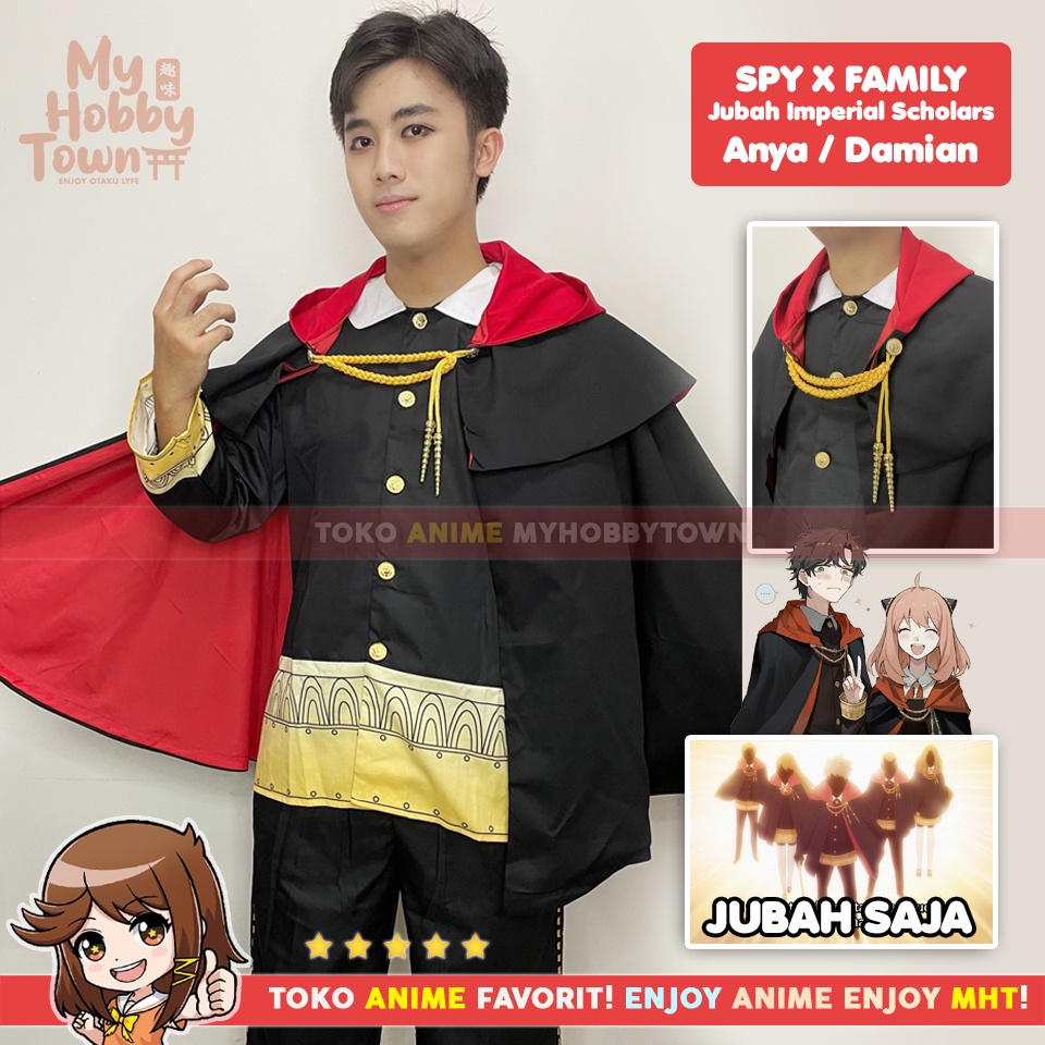 Jubah Imperial Scholar Anya Damian Kostum Cosplay Anime Spy X Family