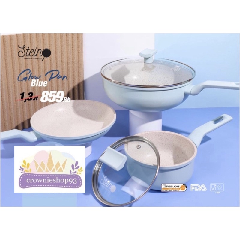 STEINCOOKWARE STEIN GLOW PAN SERIES WOK FRYPAN SAUCE PAN PANCI GRANITE SET ISI 3  STEIN COOKWARE