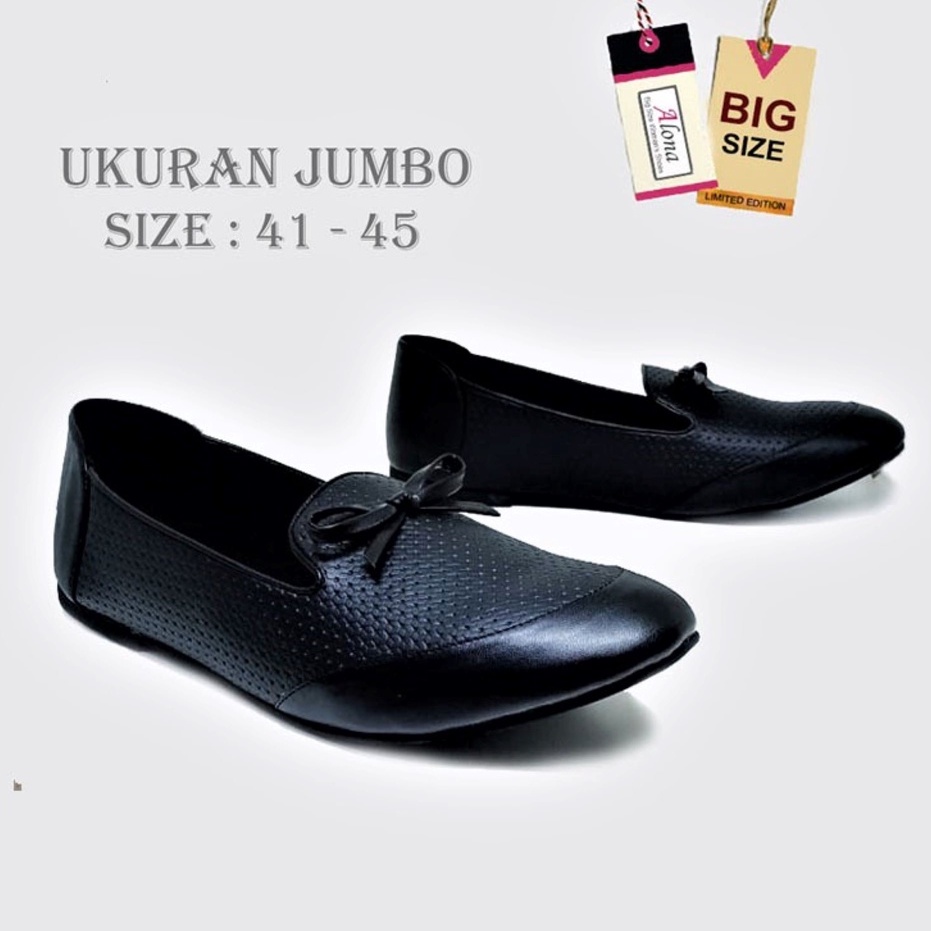 Sepatu Flat Wanita Ukuran 41-42-43-44-45 BIG SIZE Jumbo Flat Shoes Kerja Formal Pesta Original ALONN