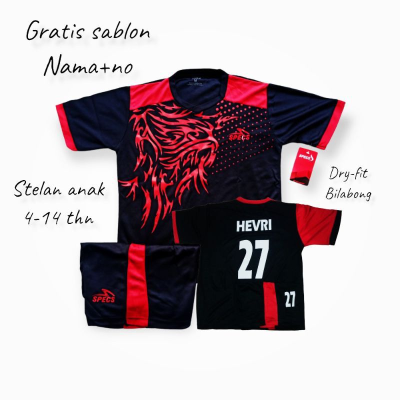 BAJU BOLA ,FUTSAL DAN BADMINTON ANAK GRATIS SABLON NAMA DAN NO PUNGGUNG USIA 4 SAMPAI 14 TAHUN