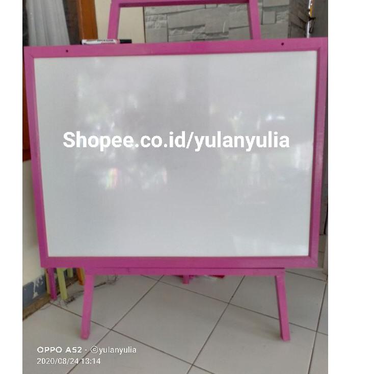 

PAM1-2<D Papan Tulis 60x80 / white board ukuran besar+ standing gratis spidol+ penghapus <1>I