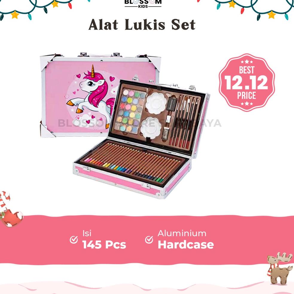 

(U-X6X)(㊚) Crayon Art Set Koper Besi 145pcs Crayon Oil Paste Krayon Mewarnai Pensil Warna Cair Perlengkapan Tulis Sekolah - Blossom Kids murah