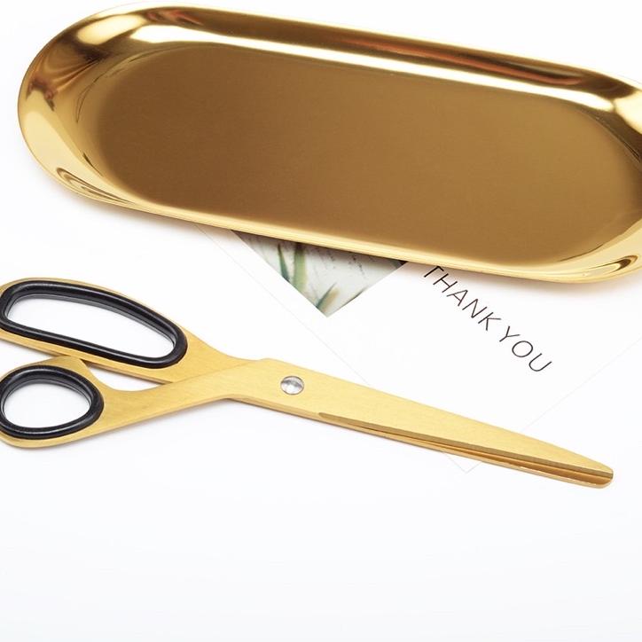 

Trendy GUNTING GOLD Aesthetic Gold Plated Scissors Work School Scissors ✓