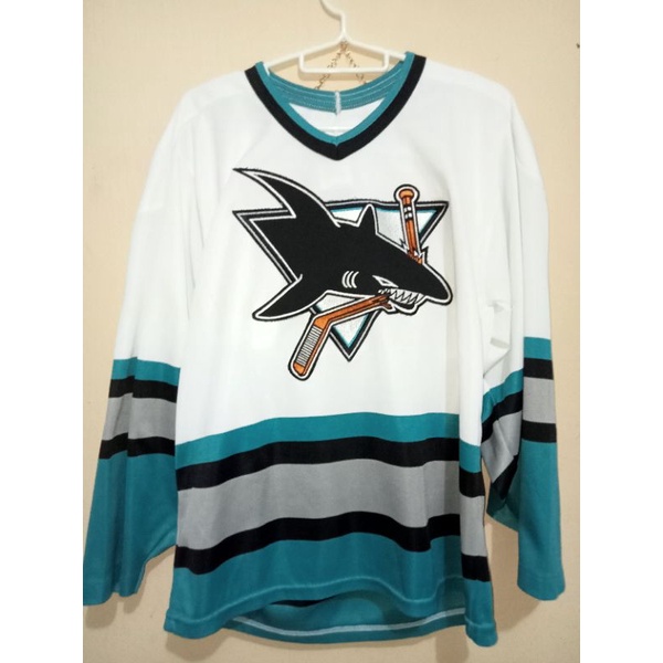 SAN JOSE SHARKS STARTER HOCKEY JERSEY NHL VINTAGE 90S , not anaheim mighty ducks new jersey devils  