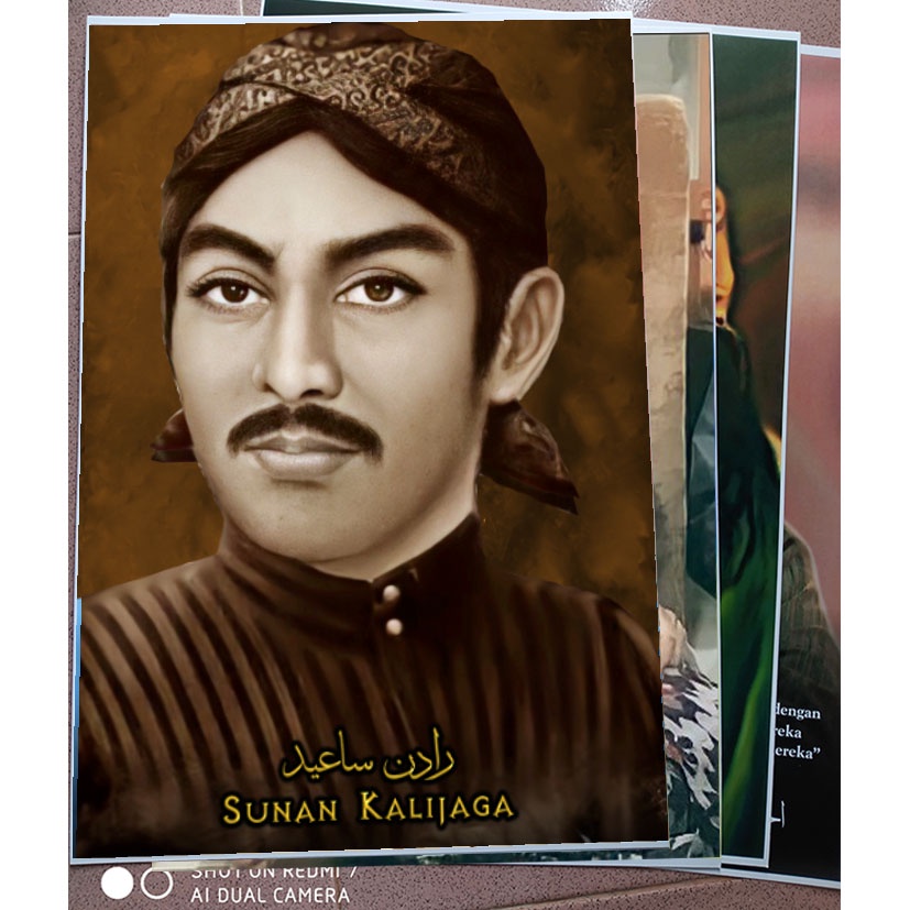 poster SUNAN KALIJAGA BAHAN BAGUS LUSTER CETAK UV GAMBAR TAJAM AWET ANTI GORES