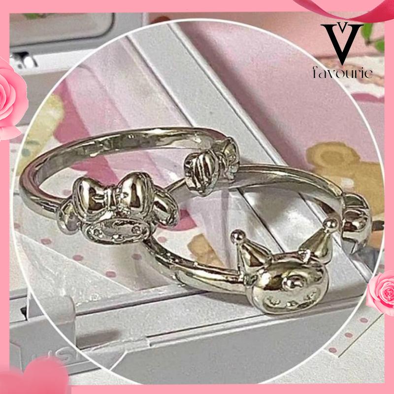 CODCincin Kuromi Melody Adjustable Kartun Lucu Korea Cincin Untuk Wanita-FA