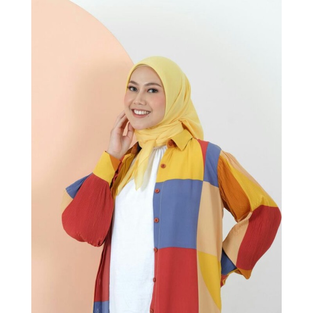 HIJAB DEENAY LIZA MATTE YELLOW CREAM/HIJAB POLOS/HIJAB DEENAY