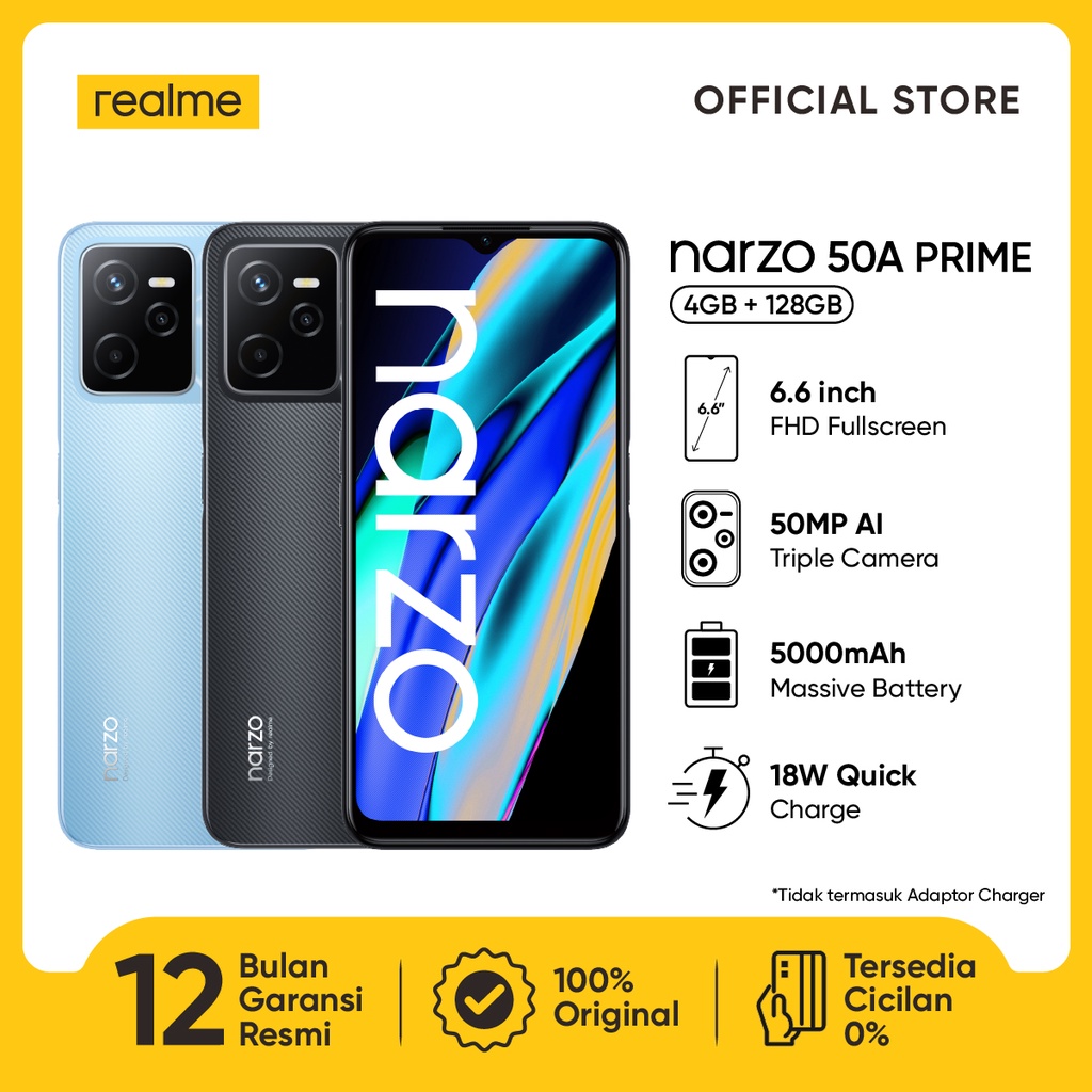 Jual Realme Narzo 50A Prime 4GB+128GB [5000mAh Massive Battery | 18W ...