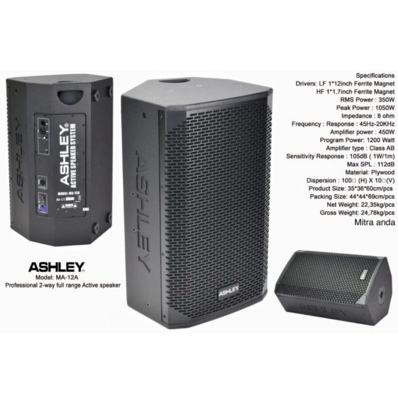 SPEAKER AKTIF ASHLEY MA 12A / MA12A / MA-12A ORIGINAL