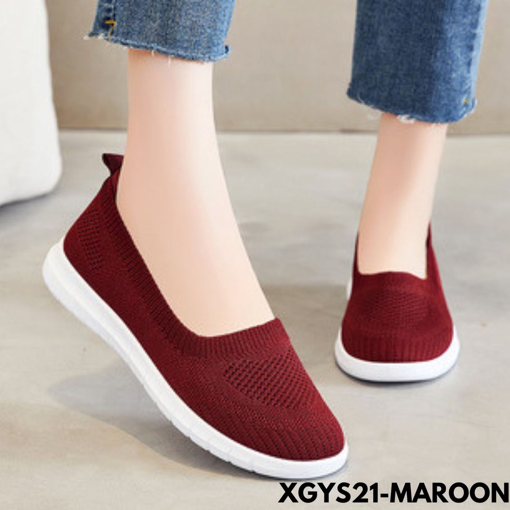 SEPATU WEDGES WANITA NYAMAN DIPAKAI GA PEGEL IMPORT BAHAN FLYKNIT GYS21