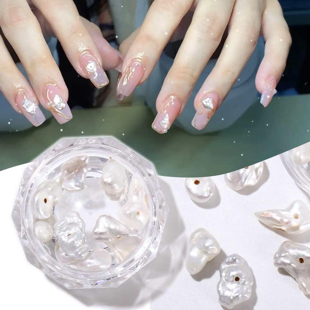 AUGUSTINA Agustina Aurora Dekorasi Nail Art Mutiara Imitasi Fashion Symphony Baroque Style DIY Hiasan Kuku 3D Perhiasan Kuku