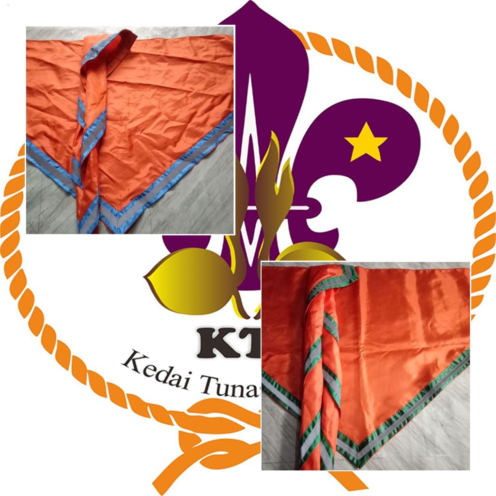 Scarf Pramuka 2 Warna Pita Bercahaya Scraf Pramuka Slayer Sleyer Pramuka Oranye Oren Pita Bercahaya