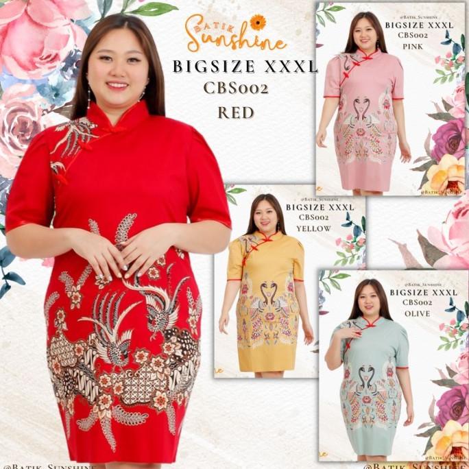 Cheongsam Sangjit Dress Batik Wanita Size Xxxl/Jumbo/Big Size Cbs002(1