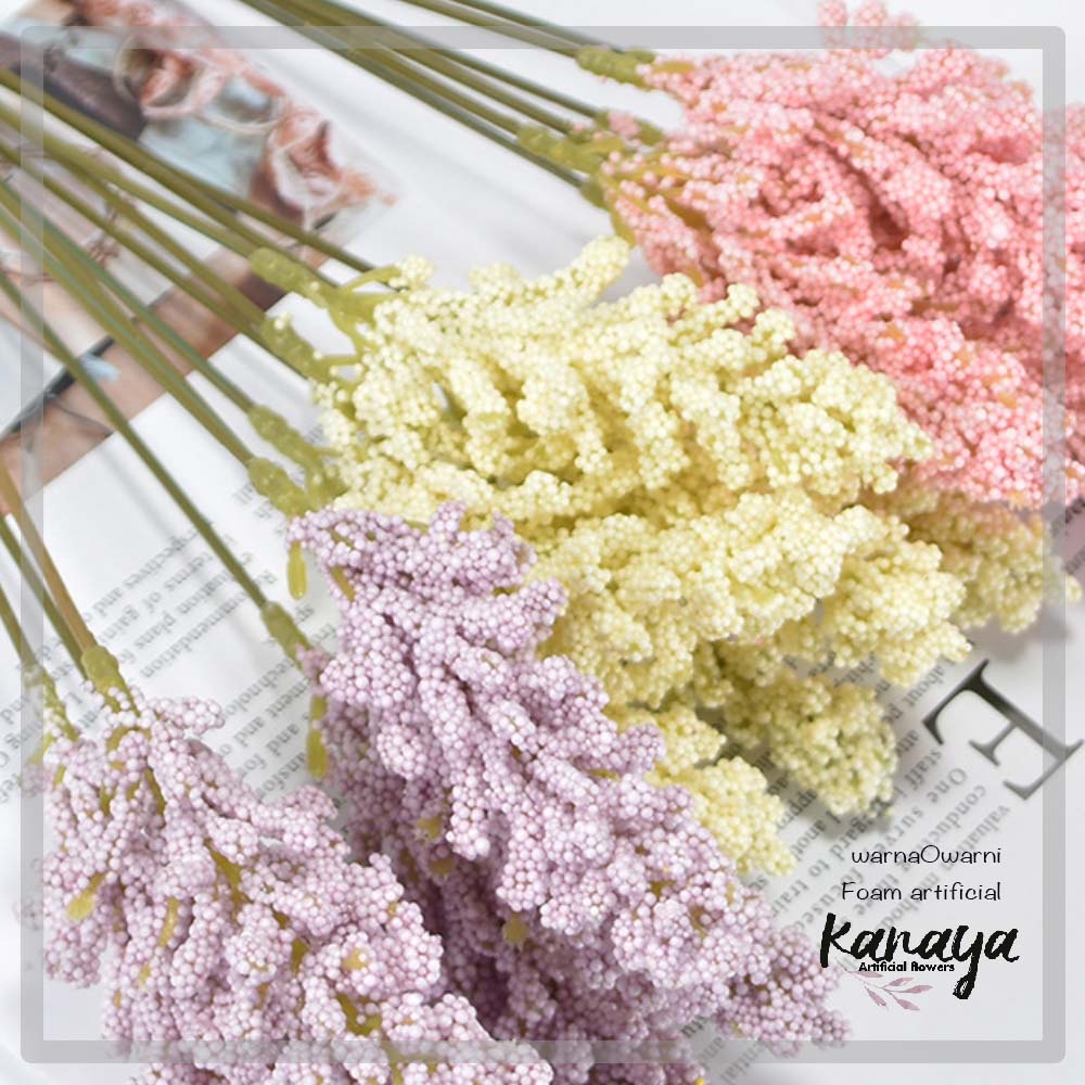 Bunga plastik dekorasi/bunga artificial/bunga foam plastik