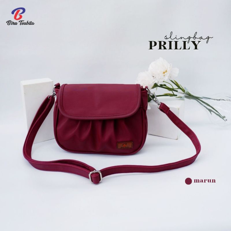 PRILLY SLING BAG BY BIRU TSABITA BAHAN CHOCOLT ANTI AIR WATERPROOF PREMIUM TAS SELEMPANG PREMIUM