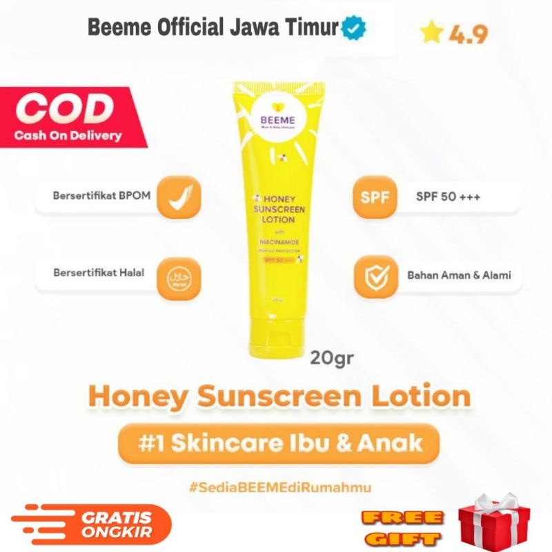 Beeme Honey Sunscreen Lotion SPF 50+++| Sunscreen Bayi | Sunscreen Ajaib | Sunscreen Beeme | Lotion 