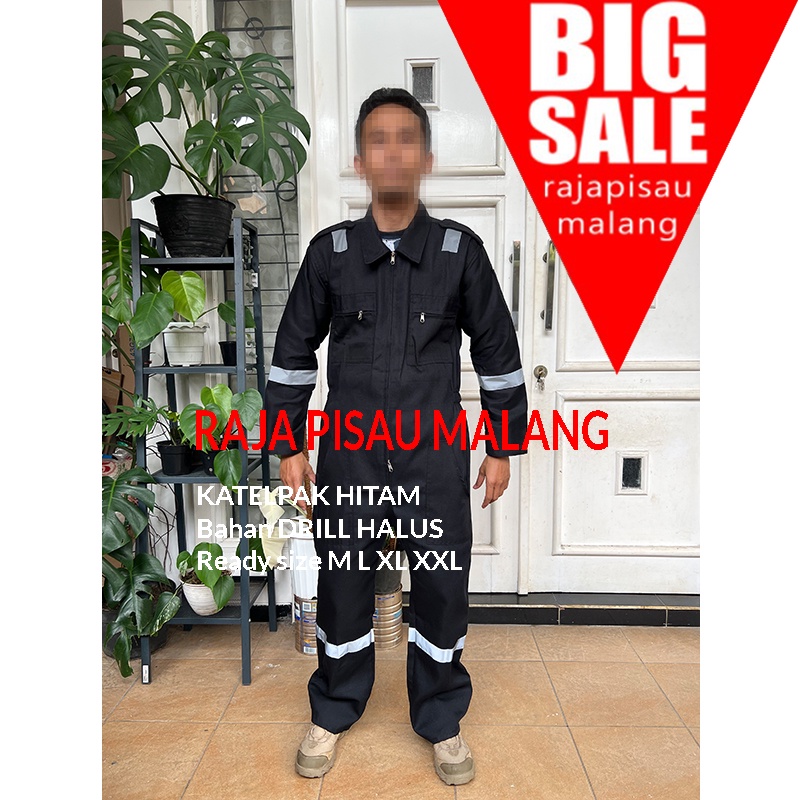 Wearpack Katelpak Baju Montir Seragam Teknik Lengan Panjang XS-XL Dengan Skotlite