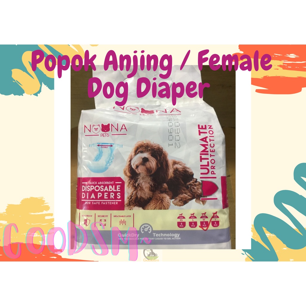 Popok Pampers Anjing Betina Female Dog Diapers Noona Pets