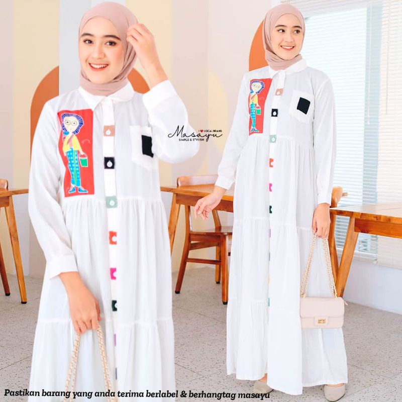 DRESS BATIK KARAKTER SIMBOK REBORN ORI MASAYU, GAMIS RAYON POLOS KARAKTER