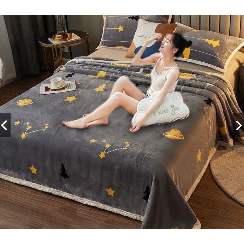 Selimut Bulu Lembut Halus Hangat Perlengkapan Tidur Pehangat Badan Nyaman Kain