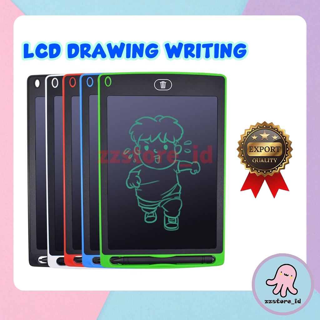 LCD Drawing Writing Tablet 8.5 Inch Mainan Papan Tulis Hapus / Board Digital Pad Edukasi Pen Gambar ON/OFF