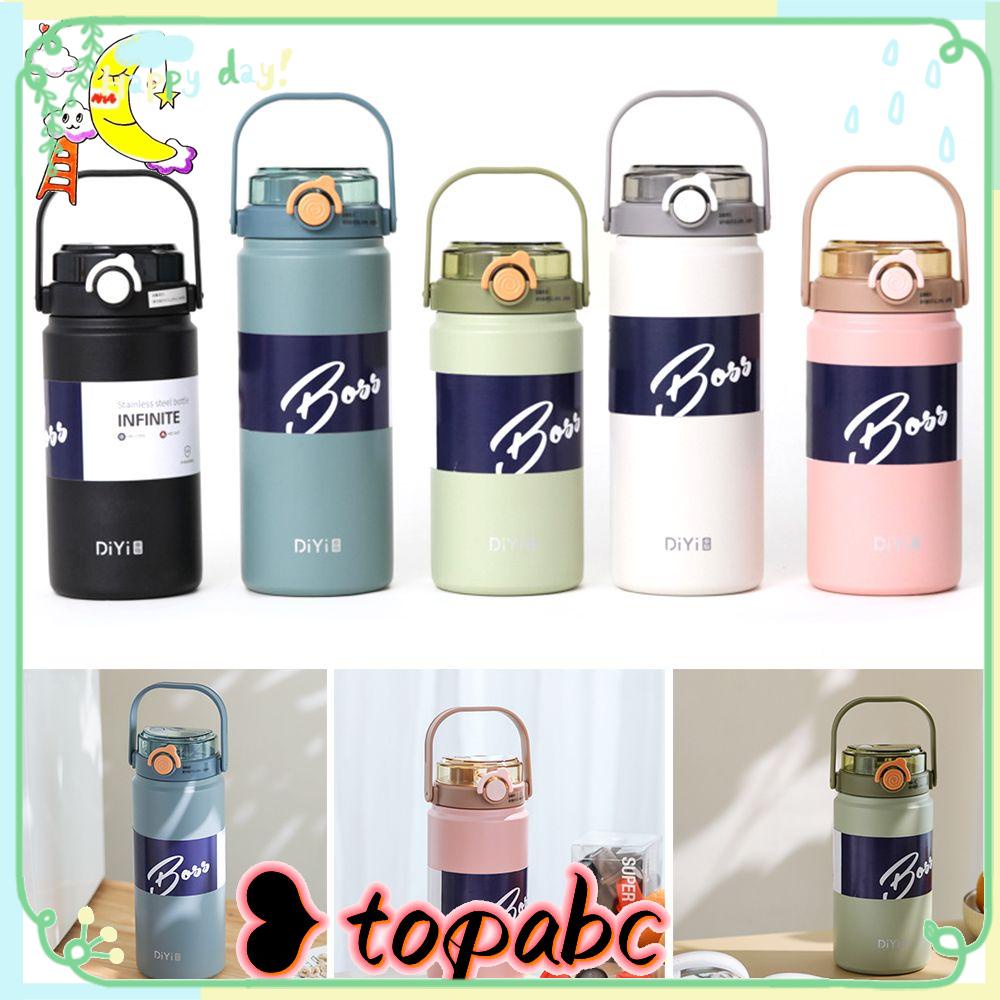 Top 1000ml Thermal Mug Luar Ruangan Kapasitas Besar Olahraga Kebugaran Cangkir Jerami