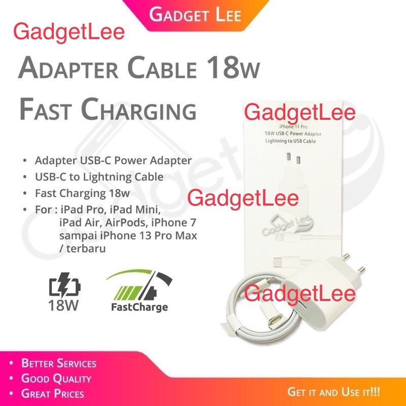 Gadgetlee Adapter Fast Charging 20W Lightning USB Cable