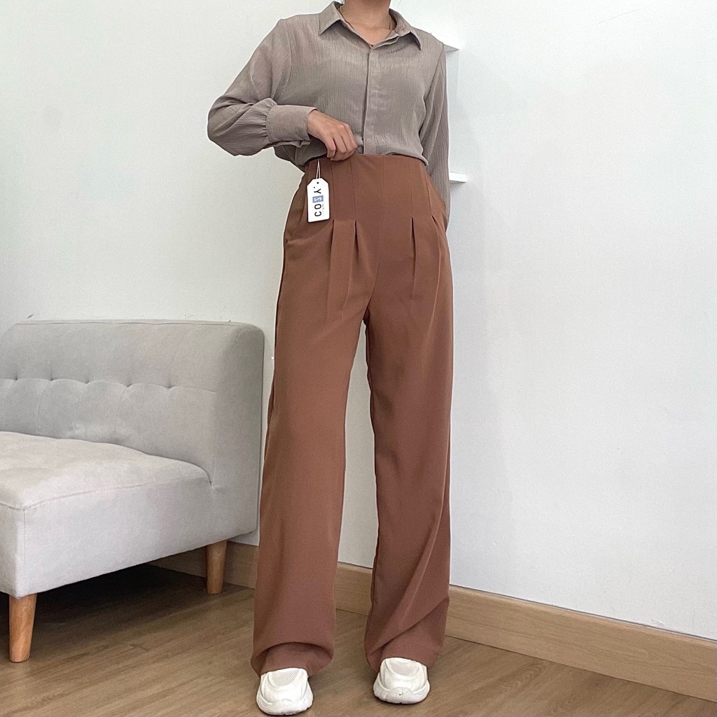 ZASKIYA - Noel Pants / Celana Kulot Highwaist Wanita Kantor Formal / Casual