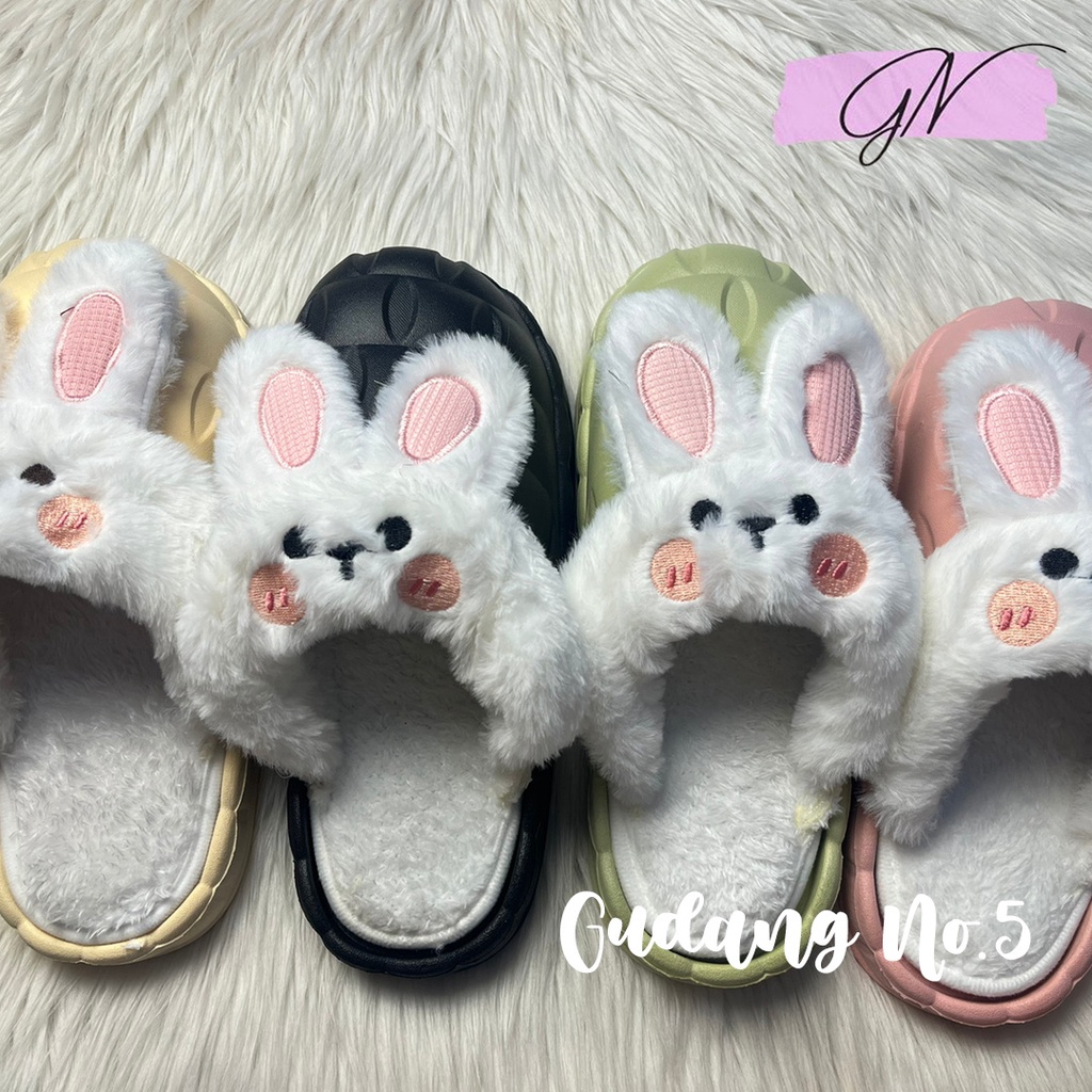 GN-8826-A Sandal Selop Jelly Wanita Model Rabbit Sandal Tidur Empuk Import PCU