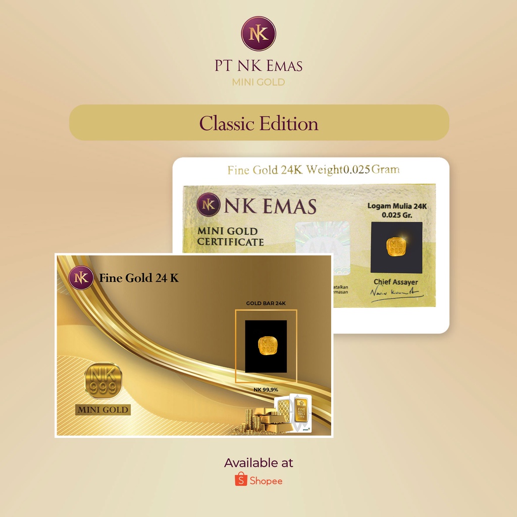 25 Pcs NK Mini Gold 0.025 Gram (Classic Envelope Edition) B