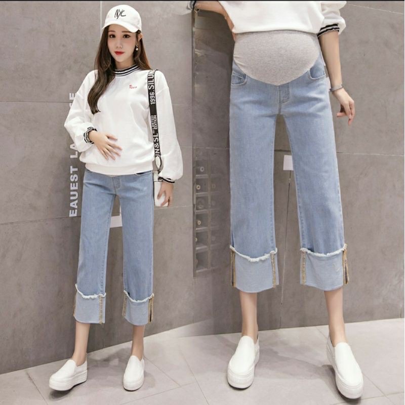 Celana Hamil Stretch Jeans(bisa dilipat atau tidak lipat)0236