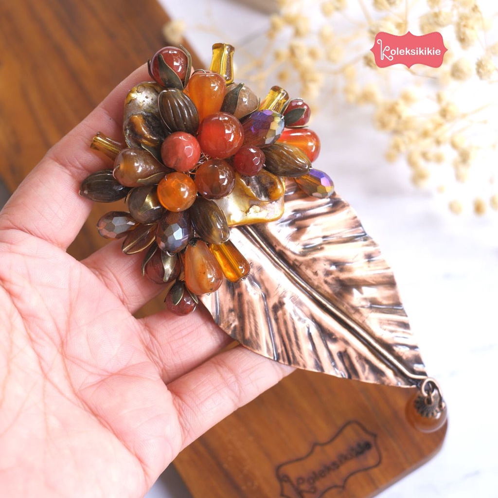 Bros Etnik Daun Tembaga Koleksikikie